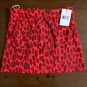 NEW Kate Spade red leopard print mini skirt.